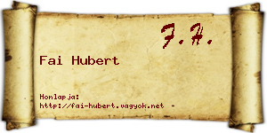 Fai Hubert névjegykártya